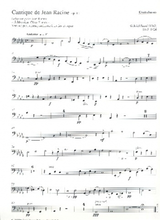 Cantique de Jean Racine op.11 fr gem Chor und Symphonieorchester Kontrabass