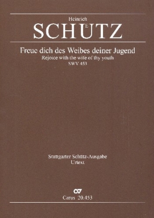 Freue dich des Weibes deiner Jugend fr gem Chor und Instrumente Partitur (dt)