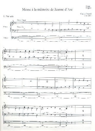 Messe  la mmoire de Jeanne d'Arc fr Soli, gem Chor und Orchester Orgel