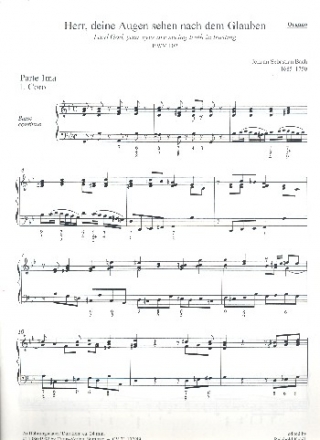 Herr deine Augen sehen nach dem Glauben BWV102 fr Soli, gem Chor, Flte, 2 Oboen, 2 Violinen, Viola, Bc Orgel
