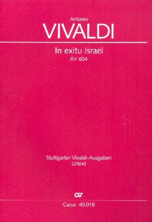 In exitu Israel RV604 fr gem Chor, Streicher und Bc Partitur