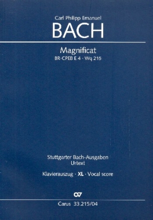 Magnificat D-Dur WQ215 fr Soli, gem Chor und Orchester Klavierauszug XL im Grodruck
