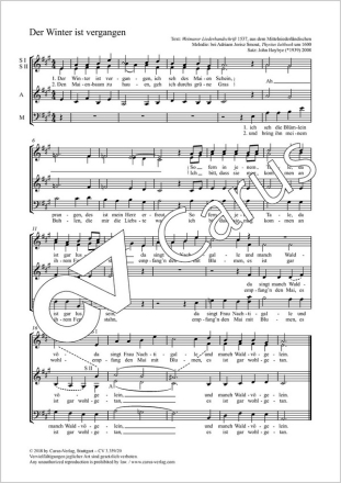 Hoybye: Der Winter ist vergangen Coro SSAM Einzelausgabe aus Chorbuch