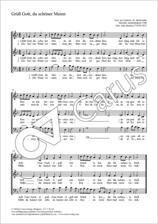 Hoybye: Gr Gott, du schner Maien Coro SAM Einzelausgabe aus Chorbuch