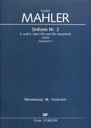 Sinfonie Nr.2 (Satz 4 und 5) fr Soli, gem Chor und Orchester Klavierauszug XL im Grodruck