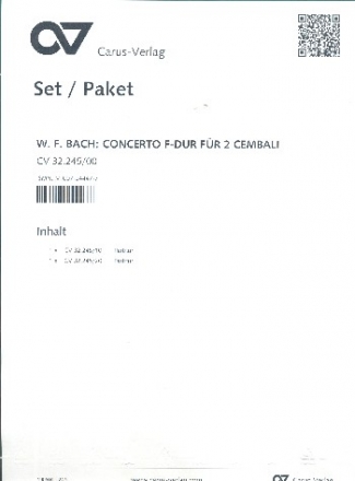 Konzert F-Dur fr 2 Cembali 2 Spielpartituren