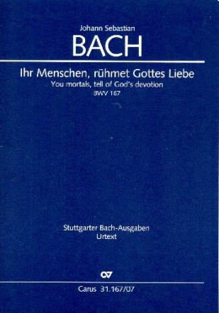 Ihr Menschen rhmet Gottes Liebe Kantate Nr.167 BWV167 Studienpartitur (dt/en)