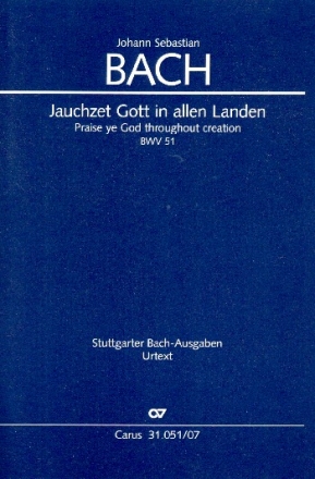 Jauchzet Gott in allen Landen Kantate Nr.51 BWV51 Studienpartitur (dt/en)