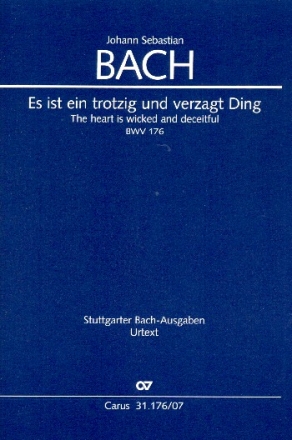 Es ist ein trotzig und verzagt Ding Kantate Nr.176 BWV176 Studienpartitur (ct/en)