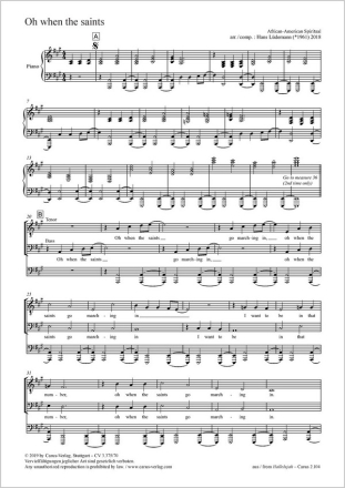 Oh when the Saints fr gem Chor und Klavier Partitur