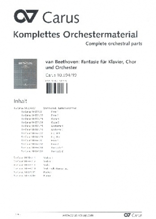 Fantasie op.80 fr Klavier, Soli, gem Chor und Orchester Stimmensatz (5-5-4-5)