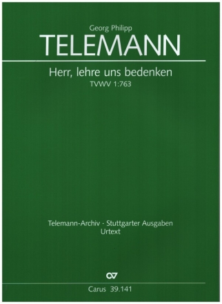 Herr, lehre uns bedenken TVWV 1:763 fr Soli, gem Chor, Altblf (Viola d'amore), 2 Violinen, Viola und Bc Partitur