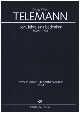 Herr, lehre uns bedenken TVWV 1:763 fr Soli, gem Chor, Altblf (Viola d'amore), 2 Violinen, Viola und Bc Klavierauszug