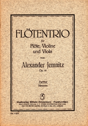 Jemnitz, A., Trio  op.19 fr Flte, Violine und Viola Partitur