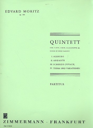 Quintett op.169 fr Flte, Oboe, Klarinette, Horn und Fagott Partitur und Stimmen