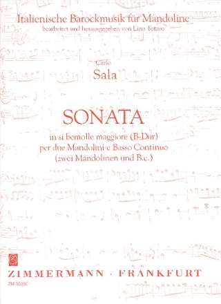 Sonate B-Dur fr 2 Mandolinen und Bc Partitur und Stimmen