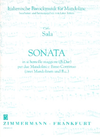 Sonate B-Dur fr 2 Mandolinen und Bc Partitur und Stimmen