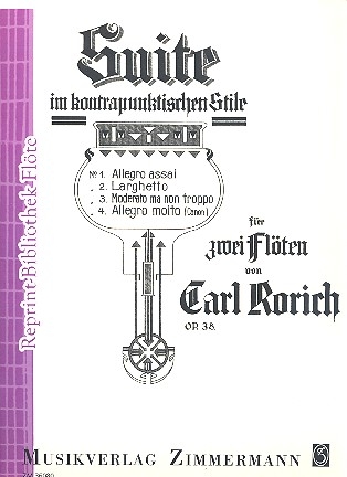 Suite im kontrapunktischen Stile op.38 fr 2 Flten Stimmen