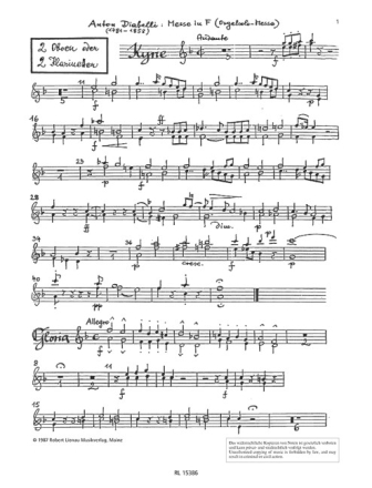 Diabelli, A., Messe in F op. 49 fr Chor und Orchester Oboen I/II