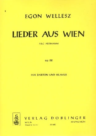 Lieder aus Wien op.82 f�r Bariton und Klavier Partitur