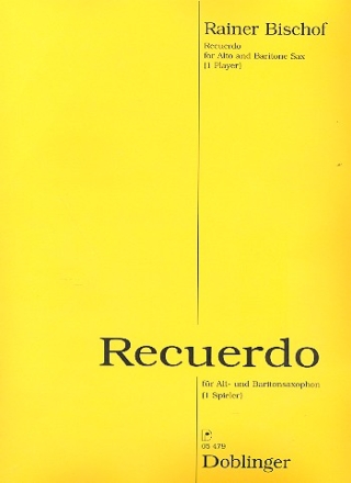 Recuerdo fr Altsaxophon und Baritonsaxophon (1 Spieler)