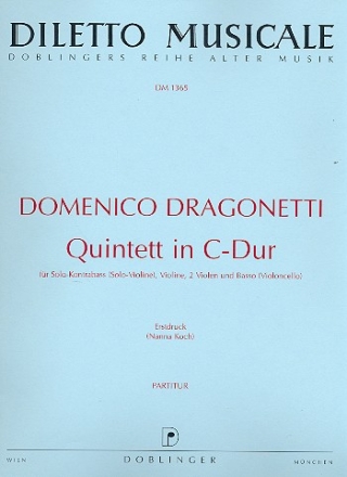 Quintett C-Dur fr Kontrabass (Violine), Violine, 2 Violen und Bass (Violoncello) Partitur
