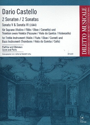 2 Sonaten (Nr.5 und Nr.6) fr Melodieinstrument, Bassinstrument und Bc Partitur und Stimmen (Bc ausgesetzt)