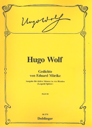 Gedichte von Eduard Mrike Band 3 fr Gesang (tief) und Klavier