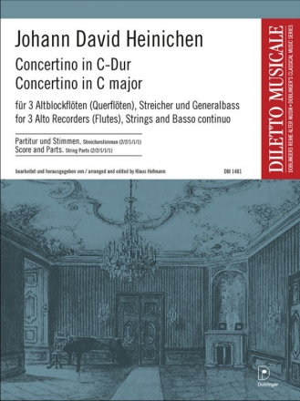 Concertino C-Dur f�r 3 Altblockfl�ten (Querfl�ten), Streicher und Bc Partitur und Stimmen (Streicher 2-2-1-1-1?