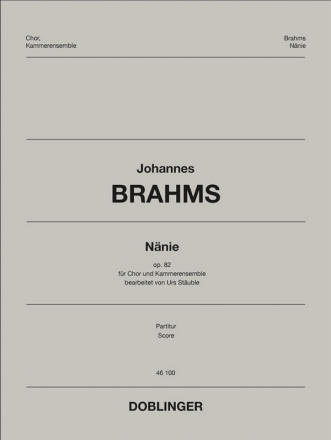 N�nie op.82 f�r gem Chor und Kammerensemble Partitur