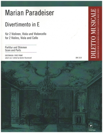 Divertimento in E f�r 2 Violinen, Viola und Violoncello Partitur und Stimmen