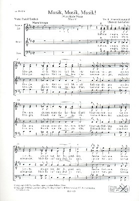 Musik Musik Musik f�r gem Chor und Klavier Chorpartitur