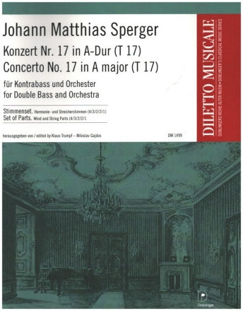 Konzert Nr.17 A-Dur (T17) f�r Kontrabass und Orchester Stimmenset (4-3-2-2-1)