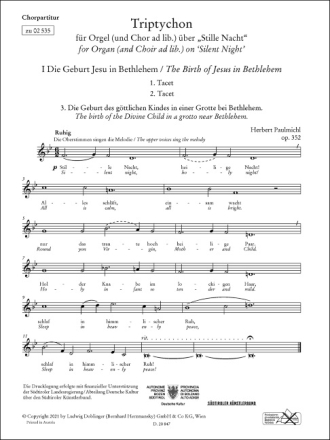 Paulmichl Herbert, Triptychon �ber 'Stille Nacht' op. 352 Chp Chorpartitur
