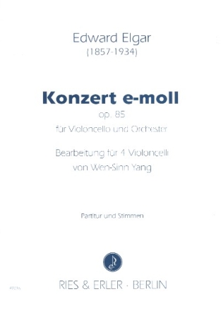 Konzert e-Moll op.85 für Violoncello und Orchester für 4 Violoncelli,  Partitur und Stimmen