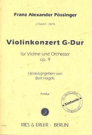 Konzert G-Dur op.9 fr Violine und Orchester Partitur