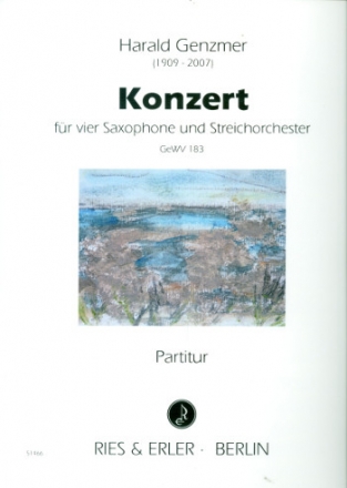 Konzert GeWV183 fr 4 Saxophone und Streichorchester Partitur