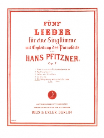 Wie Frhlingsahnung weht es durch die Lande op.7,5 fr Gesang (hoch, D-Dur) und Klavier