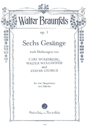 6 Gesnge op.1 fr Gesang und Klavier