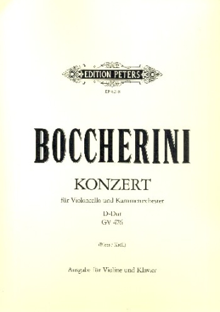 Konzert D-Dur GV476 fr Violoncello und Kammerorchester fr Violoncello und Klavier