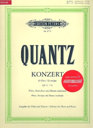 Konzert G-Dur QV5,174 (+CD) fr Flte Streicher und Bc fr Flte und Klavier