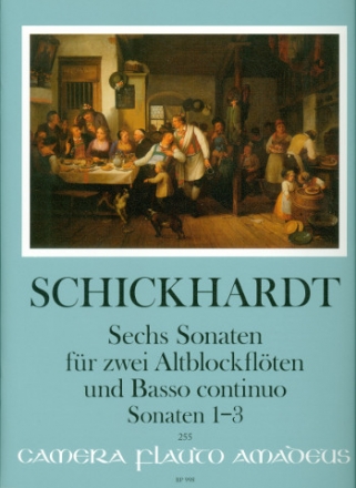 6 Sonaten Band 1 (Nr.1-3) fr 2 Altblockflten und Bc Partitur und Stimmen (Bc ausgesetzt)