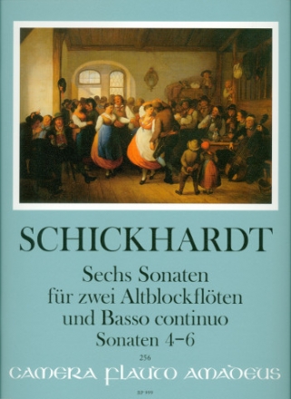 6 Sonaten Band 2 (Nr.4-6) fr 2 Altblockflten und Bc Partitur und Stimmen (Bc ausgesetzt)