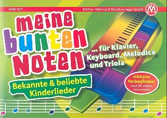 Bekannte und beliebte Kinderlieder Band 1 fr Klavier (Melodica/Triola/Keyboard) (mit Text), inkl. Farbaufkleber
