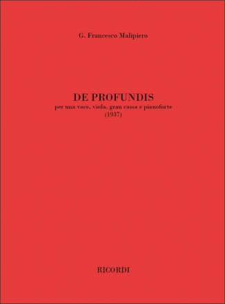 Gian Francesco Malipiero, De Profundis Voice and ensemble Partitur