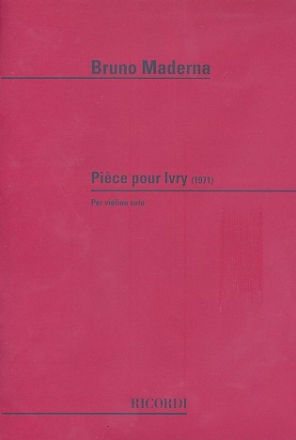 Pice pour Ivry per violino