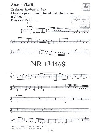 In furore iustissimae irae RV626 fr Sopran, 2 Violinen, Viola und Bc Streicherstimmen (3-3-2-2)
