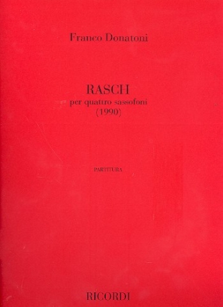 Rasch fr 4 Saxophone Partitur und Stimmen