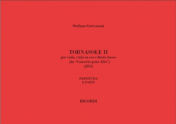 Stefano Gervasoni, Tornasole II Viola and Bass Flute Partitur