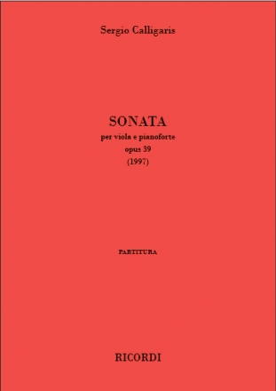 Sergio Calligaris, Sonata op. 39 (1997) Viola und Klavier Buch + Einzelstimme